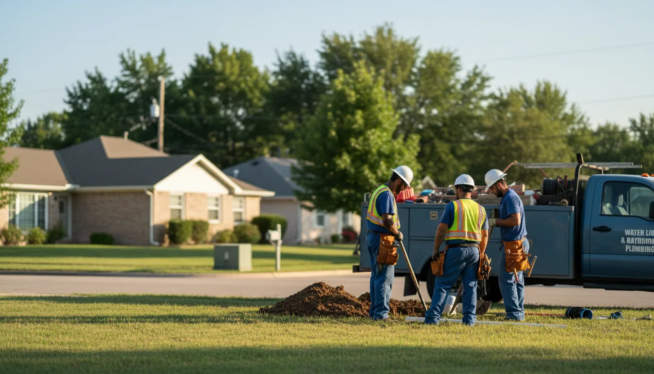 Residential water line and bathroom plumbing service in Little Elm, TX